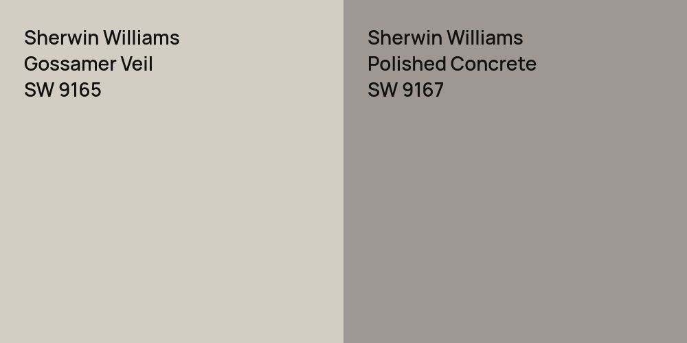 Sherwin Williams Gossamer Veil vs. Sherwin Williams Polished Concrete