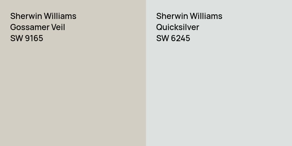 Sherwin Williams Gossamer Veil vs. Sherwin Williams Quicksilver