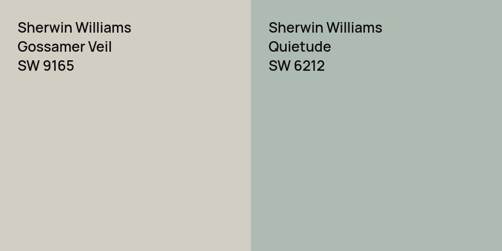 Sherwin Williams Gossamer Veil vs. Sherwin Williams Quietude