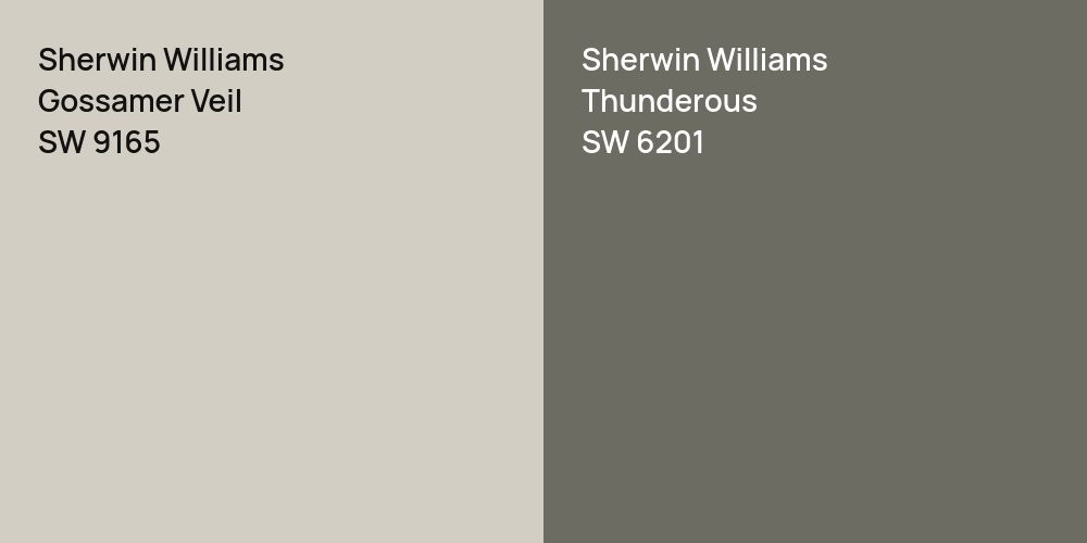 Sherwin Williams Gossamer Veil vs. Sherwin Williams Thunderous