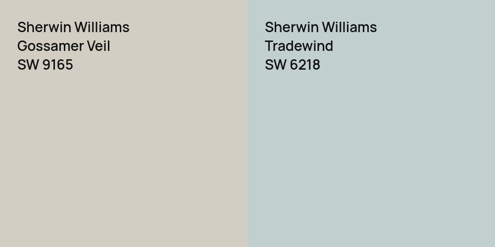 Sherwin Williams Gossamer Veil vs. Sherwin Williams Tradewind