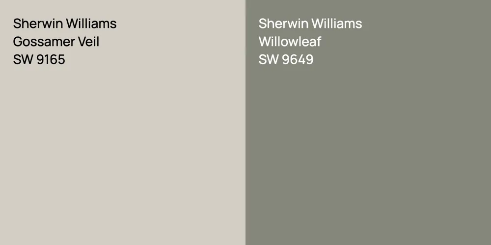 Sherwin Williams Gossamer Veil vs. Sherwin Williams Willowleaf