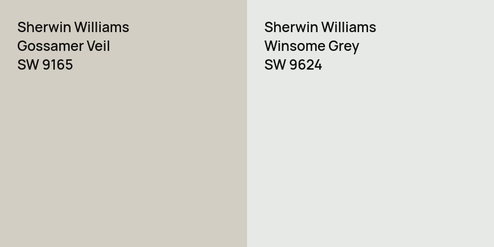 Sherwin Williams Gossamer Veil vs. Sherwin Williams Winsome Grey