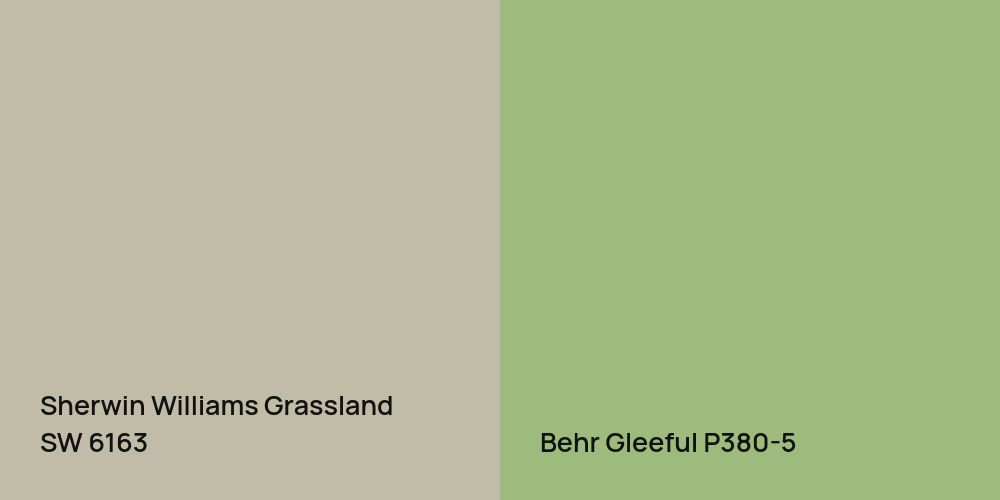 Sherwin Williams Grassland vs. Behr Gleeful