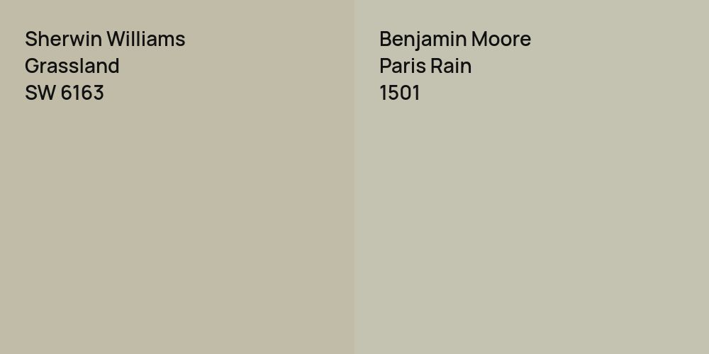 Sherwin Williams Grassland vs. Benjamin Moore Paris Rain