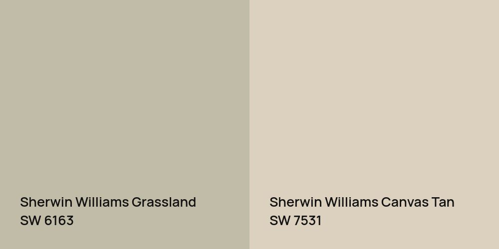 Sherwin Williams Grassland vs. Sherwin Williams Canvas Tan