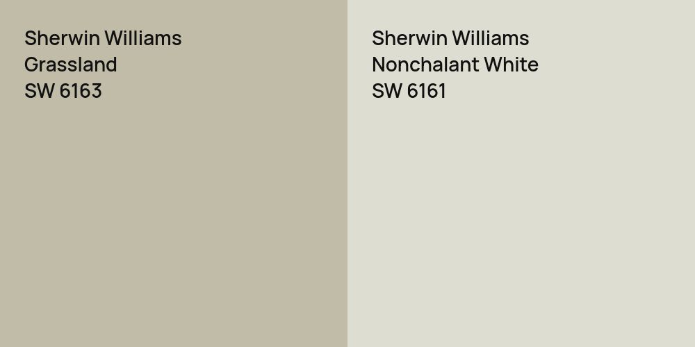 Sherwin Williams Grassland vs. Sherwin Williams Nonchalant White