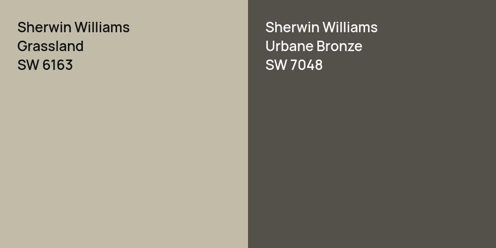 Sherwin Williams Grassland vs. Sherwin Williams Urbane Bronze