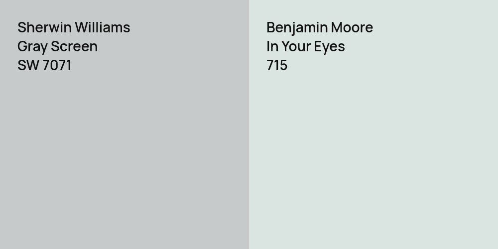 Sherwin Williams Gray Screen vs. Benjamin Moore In Your Eyes