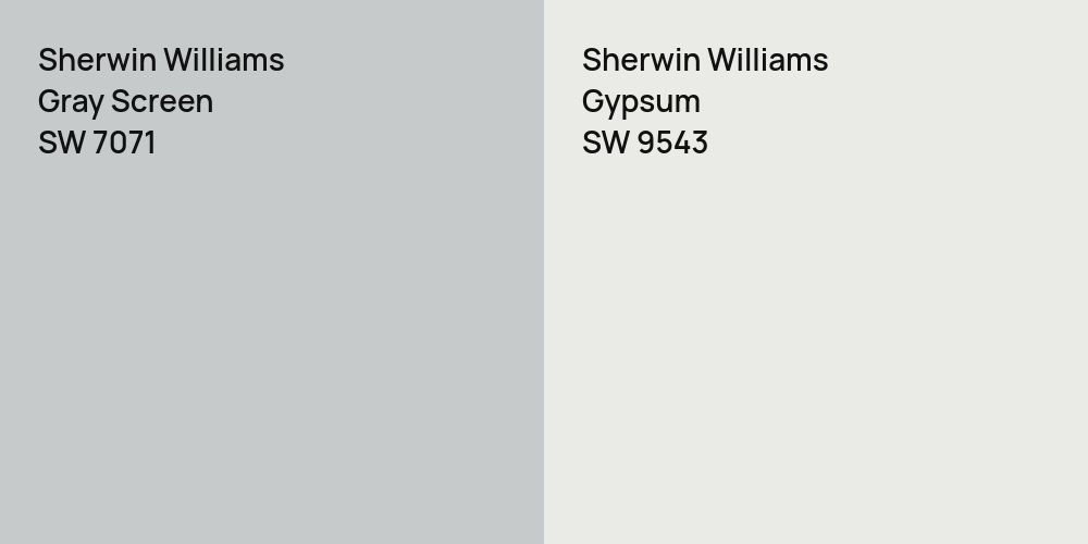 Sherwin Williams Gray Screen vs. Sherwin Williams Gypsum