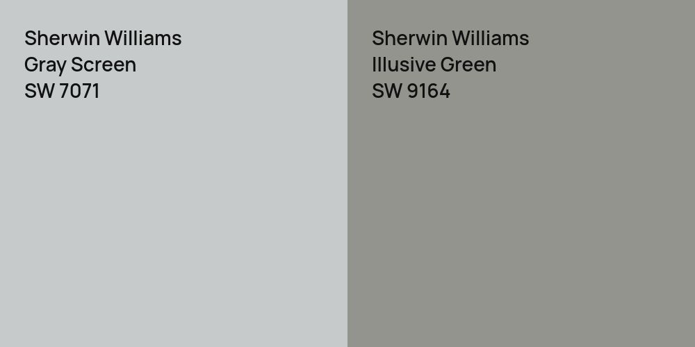 Sherwin Williams Gray Screen vs. Sherwin Williams Illusive Green