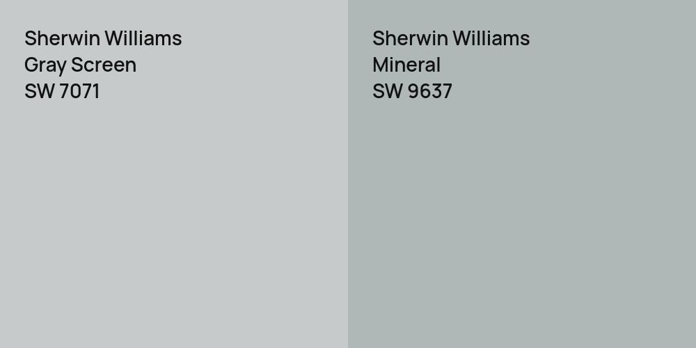 Sherwin Williams Gray Screen vs. Sherwin Williams Mineral