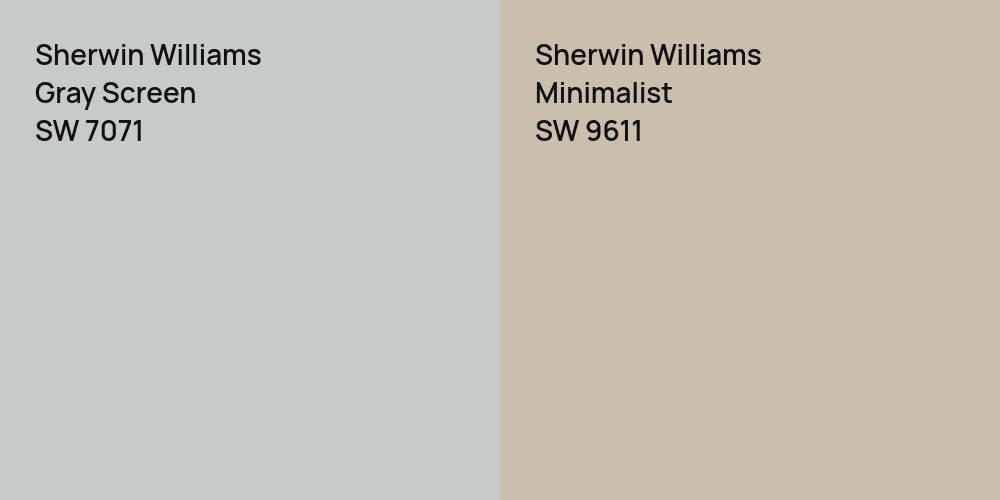 Sherwin Williams Gray Screen vs. Sherwin Williams Minimalist