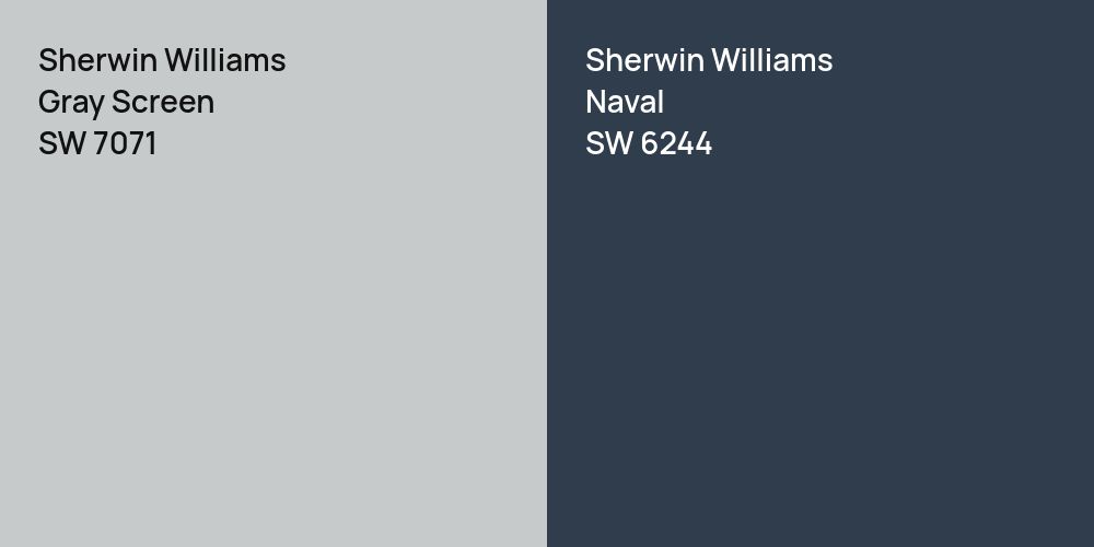 Sherwin Williams Gray Screen vs. Sherwin Williams Naval