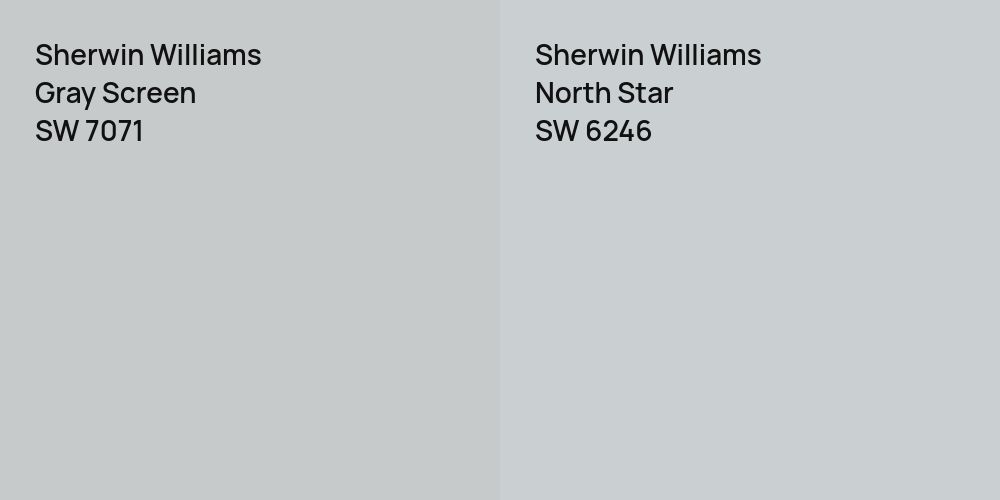 Sherwin Williams Gray Screen vs. Sherwin Williams North Star