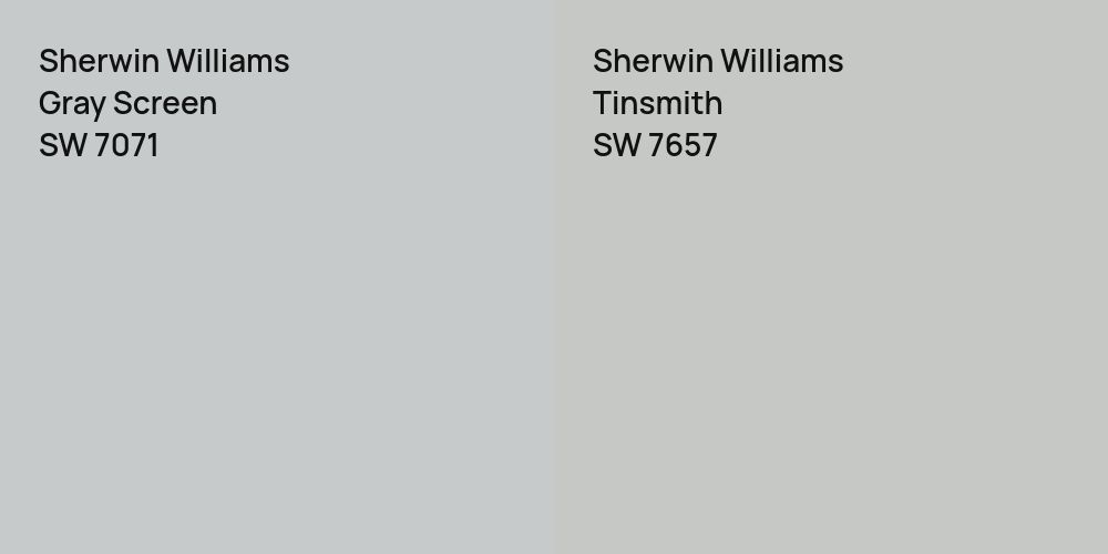 Sherwin Williams Gray Screen vs. Sherwin Williams Tinsmith