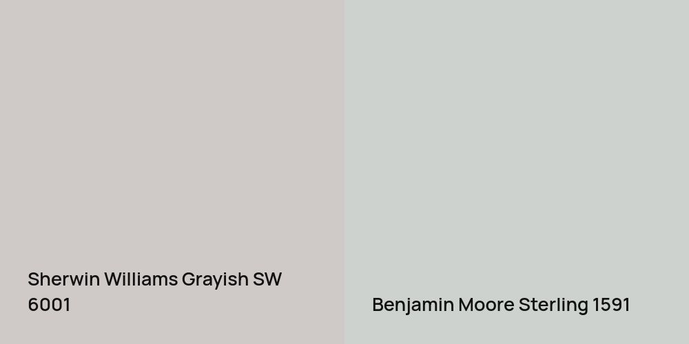 Sherwin Williams Grayish vs. Benjamin Moore Sterling