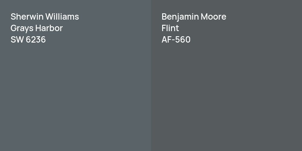 Sherwin Williams Grays Harbor vs. Benjamin Moore Flint