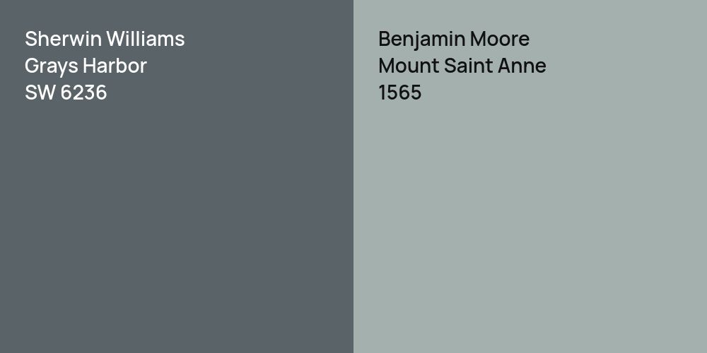 Sherwin Williams Grays Harbor vs. Benjamin Moore Mount Saint Anne