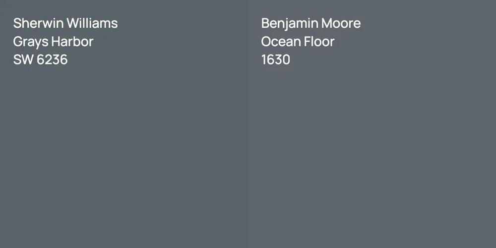 Sherwin Williams Grays Harbor vs. Benjamin Moore Ocean Floor