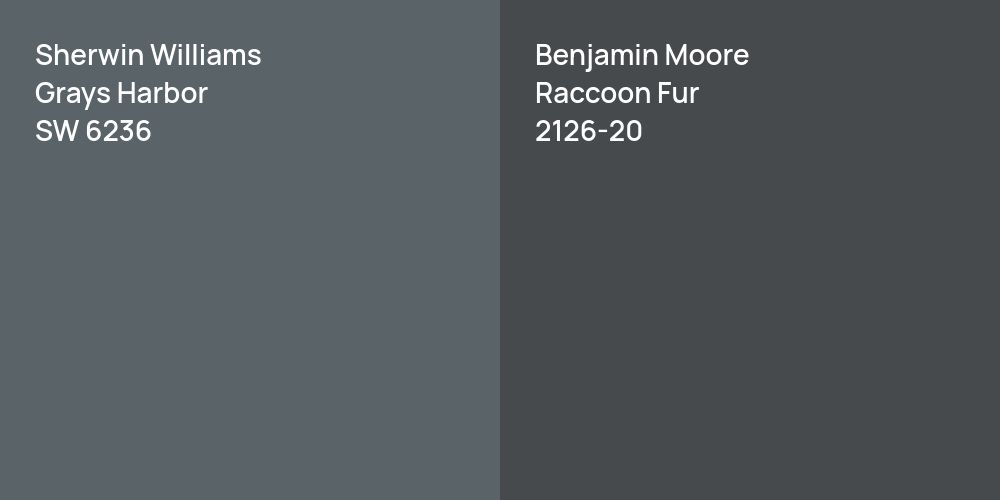 Sherwin Williams Grays Harbor vs. Benjamin Moore Raccoon Fur