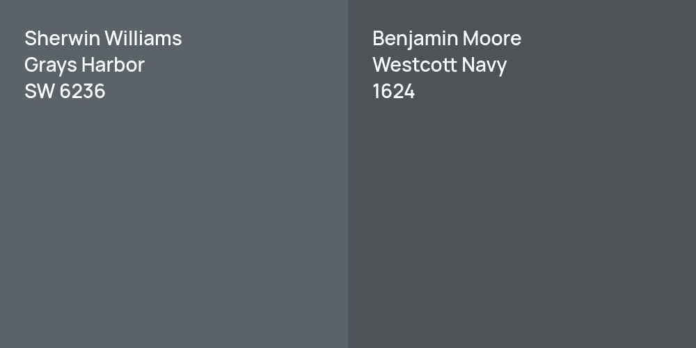 Sherwin Williams Grays Harbor vs. Benjamin Moore Westcott Navy