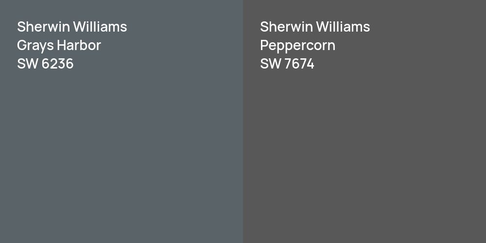 Sherwin Williams Grays Harbor vs. Sherwin Williams Peppercorn