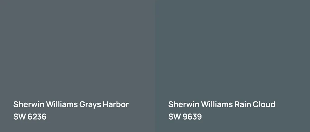 Sherwin Williams Grays Harbor SW 6236 vs Sherwin Williams Rain Cloud SW 9639