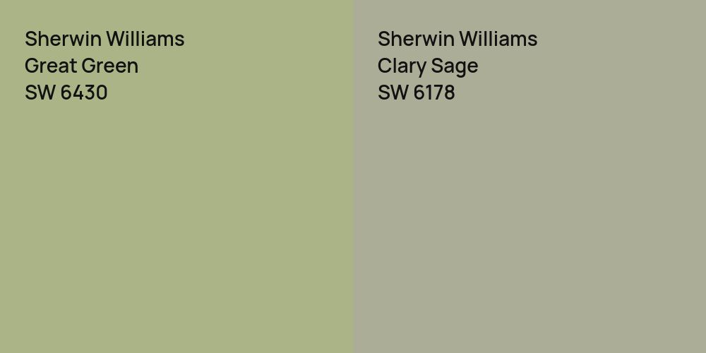 Sherwin Williams Great Green vs. Sherwin Williams Clary Sage