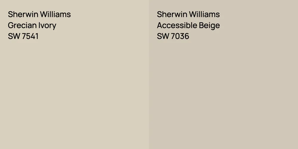 Sherwin Williams Grecian Ivory vs. Sherwin Williams Accessible Beige