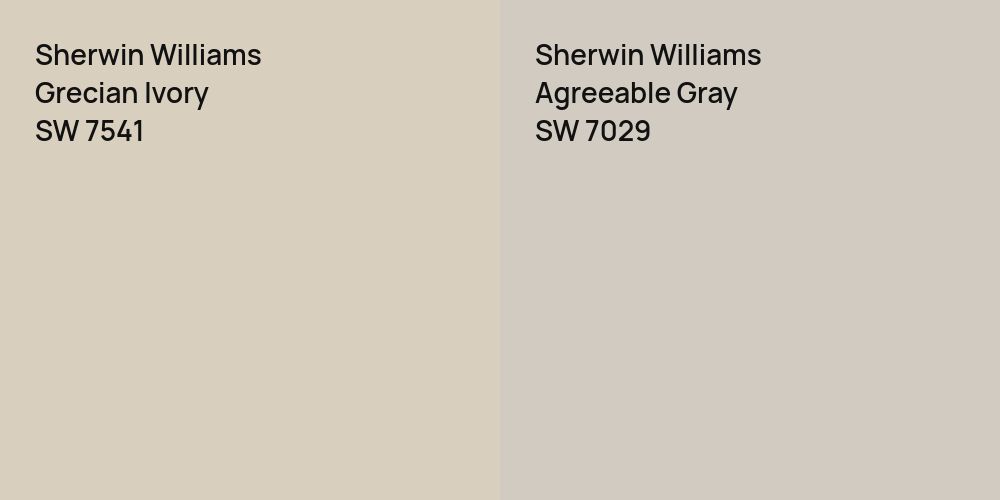 Sherwin Williams Grecian Ivory vs. Sherwin Williams Agreeable Gray