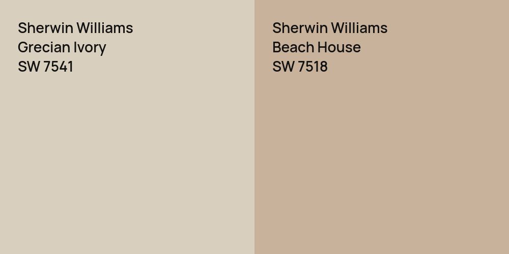 Sherwin Williams Grecian Ivory vs. Sherwin Williams Beach House