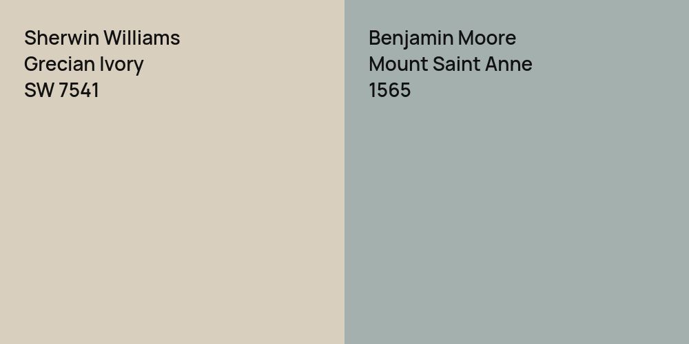 Sherwin Williams Grecian Ivory vs. Benjamin Moore Mount Saint Anne