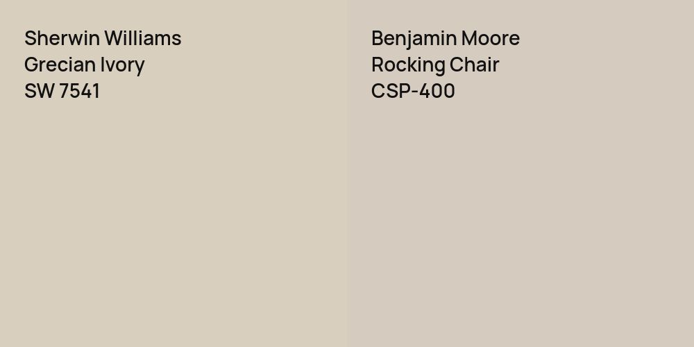 Sherwin Williams Grecian Ivory vs. Benjamin Moore Rocking Chair