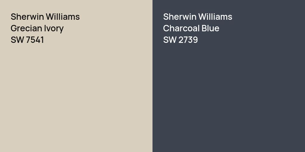 Sherwin Williams Grecian Ivory vs. Sherwin Williams Charcoal Blue