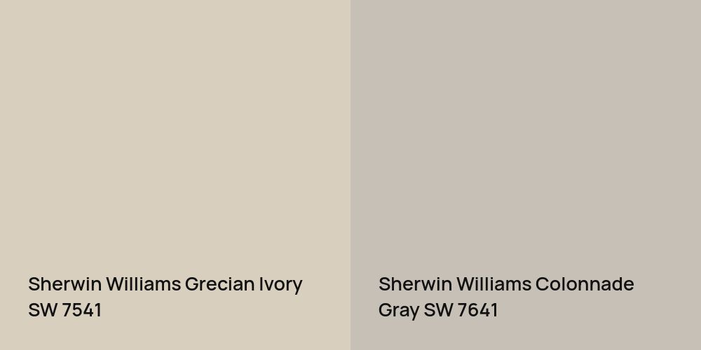 Sherwin Williams Grecian Ivory vs. Sherwin Williams Colonnade Gray