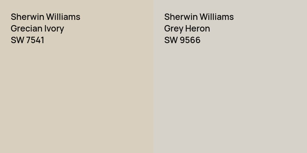 Sherwin Williams Grecian Ivory vs. Sherwin Williams Grey Heron