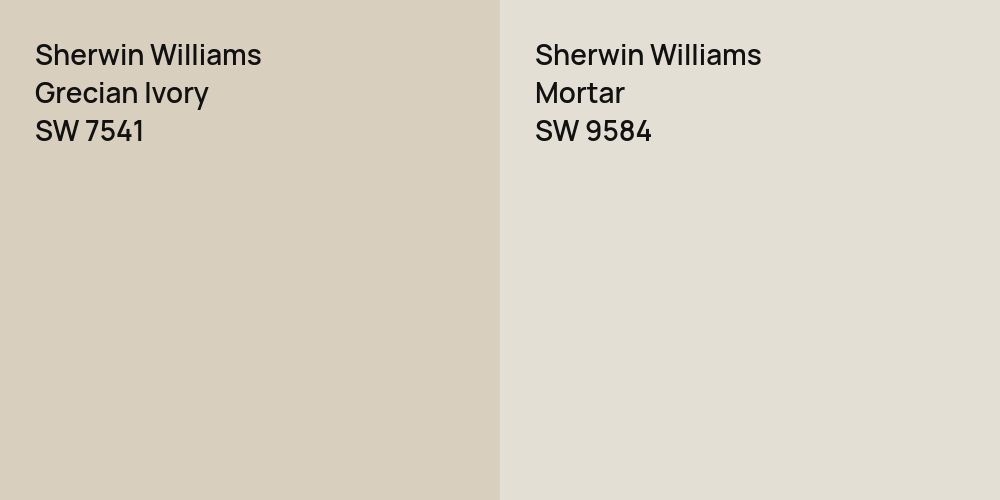 Sherwin Williams Grecian Ivory vs. Sherwin Williams Mortar