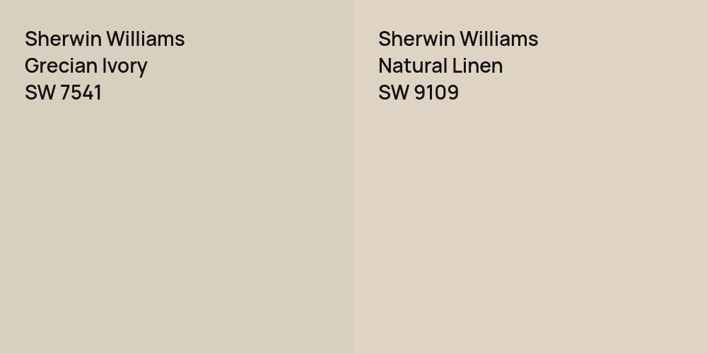 Sherwin Williams Grecian Ivory vs. Sherwin Williams Natural Linen