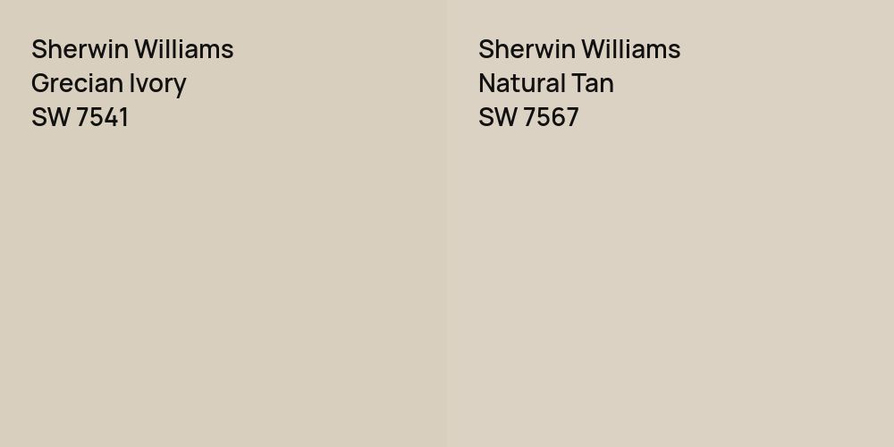 Sherwin Williams Grecian Ivory vs. Sherwin Williams Natural Tan