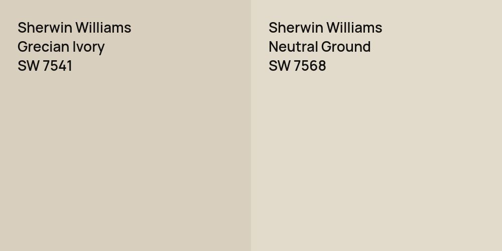 Sherwin Williams Grecian Ivory vs. Sherwin Williams Neutral Ground