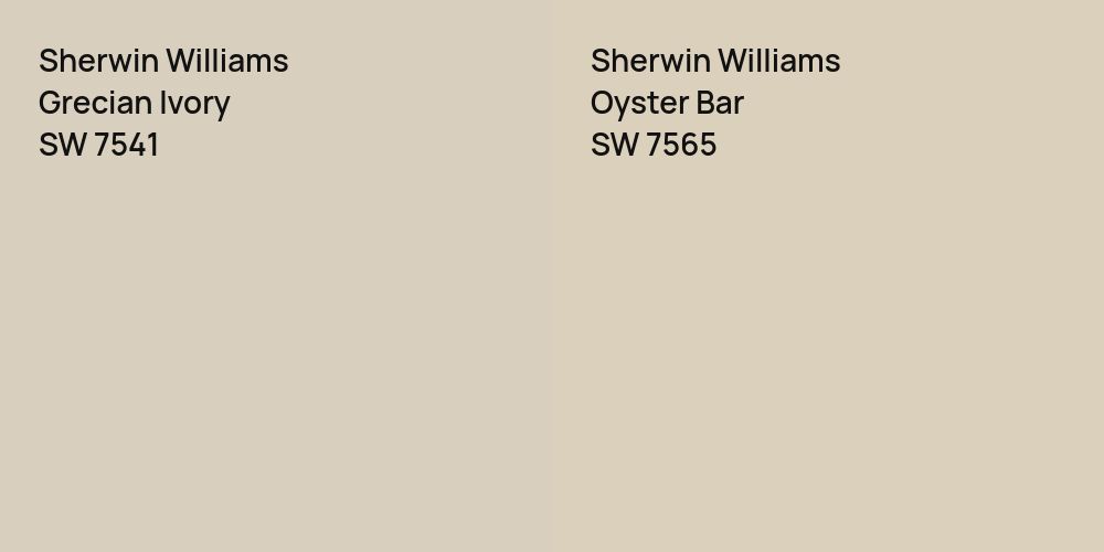 Sherwin Williams Grecian Ivory vs. Sherwin Williams Oyster Bar