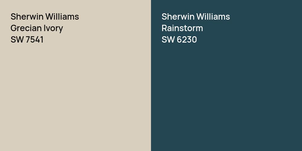 Sherwin Williams Grecian Ivory vs. Sherwin Williams Rainstorm