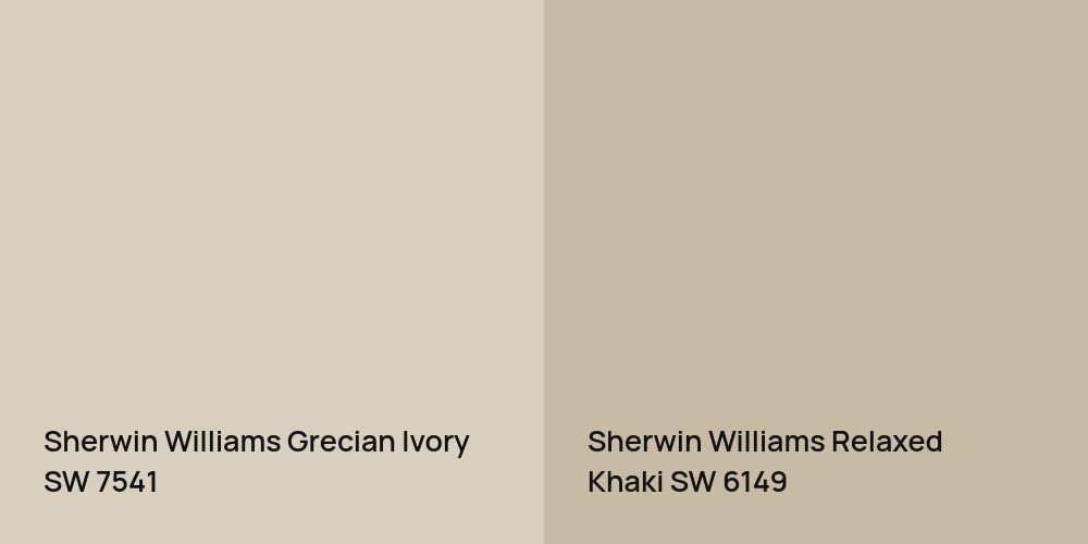 Sherwin Williams Grecian Ivory vs. Sherwin Williams Relaxed Khaki