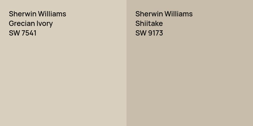 Sherwin Williams Grecian Ivory vs. Sherwin Williams Shiitake