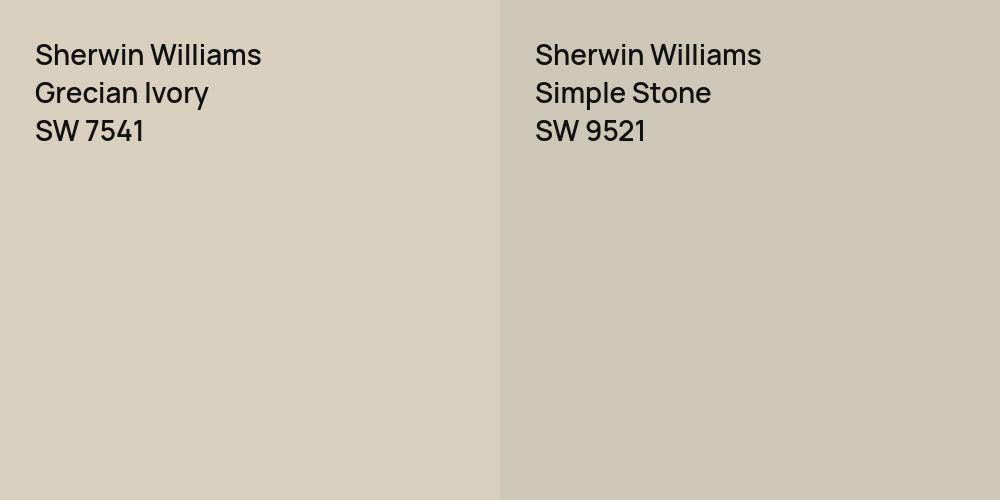 Sherwin Williams Grecian Ivory vs. Sherwin Williams Simple Stone