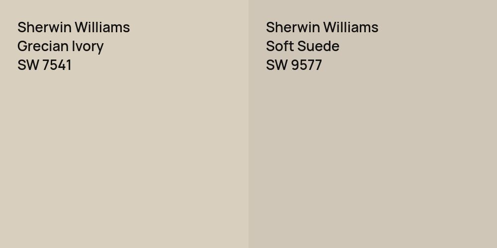 Sherwin Williams Grecian Ivory vs. Sherwin Williams Soft Suede