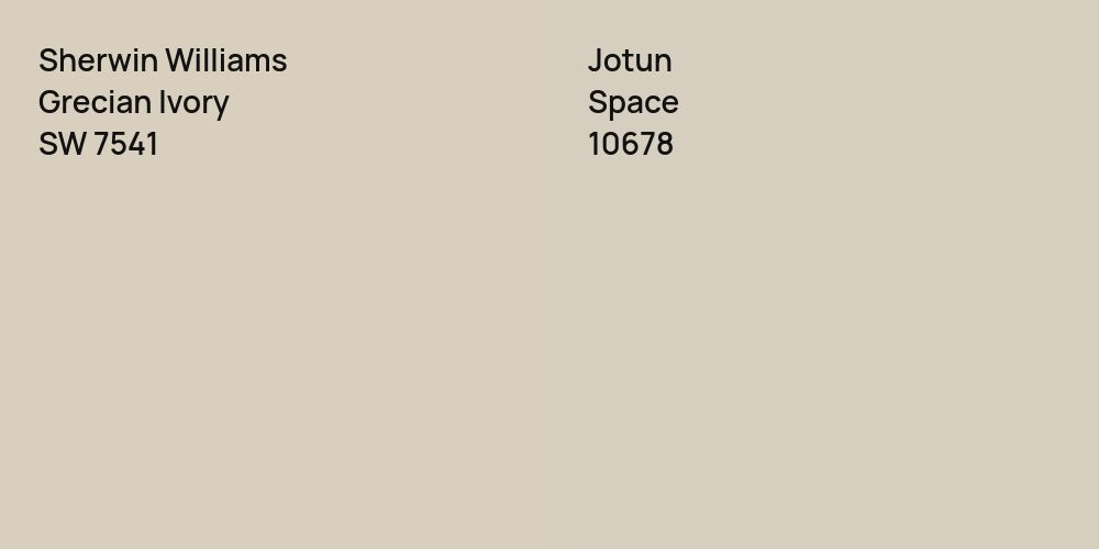 Sherwin Williams Grecian Ivory vs. Jotun Space