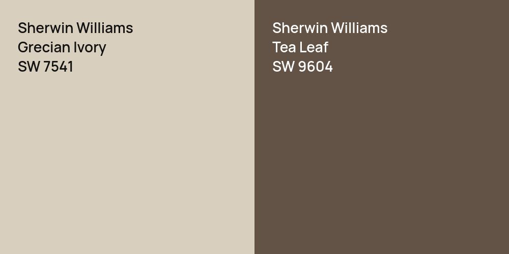 Sherwin Williams Grecian Ivory vs. Sherwin Williams Tea Leaf