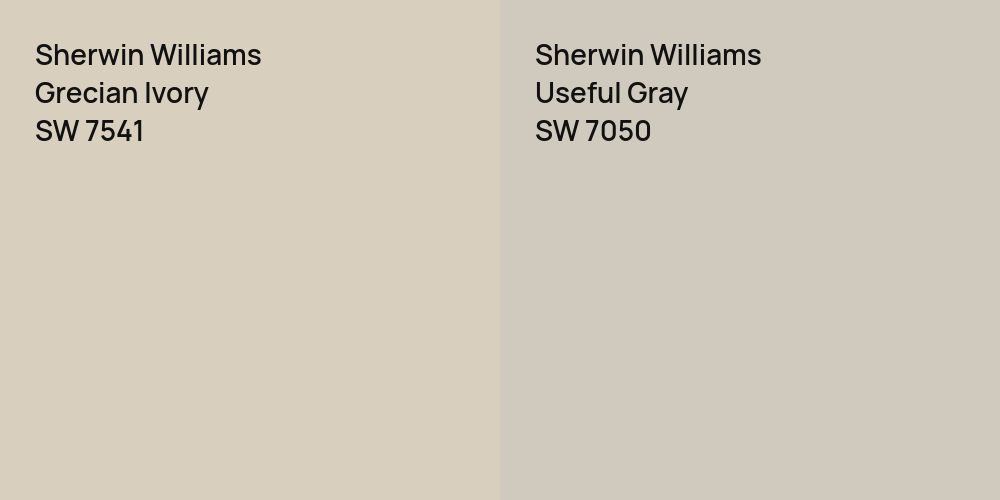 Sherwin Williams Grecian Ivory vs. Sherwin Williams Useful Gray